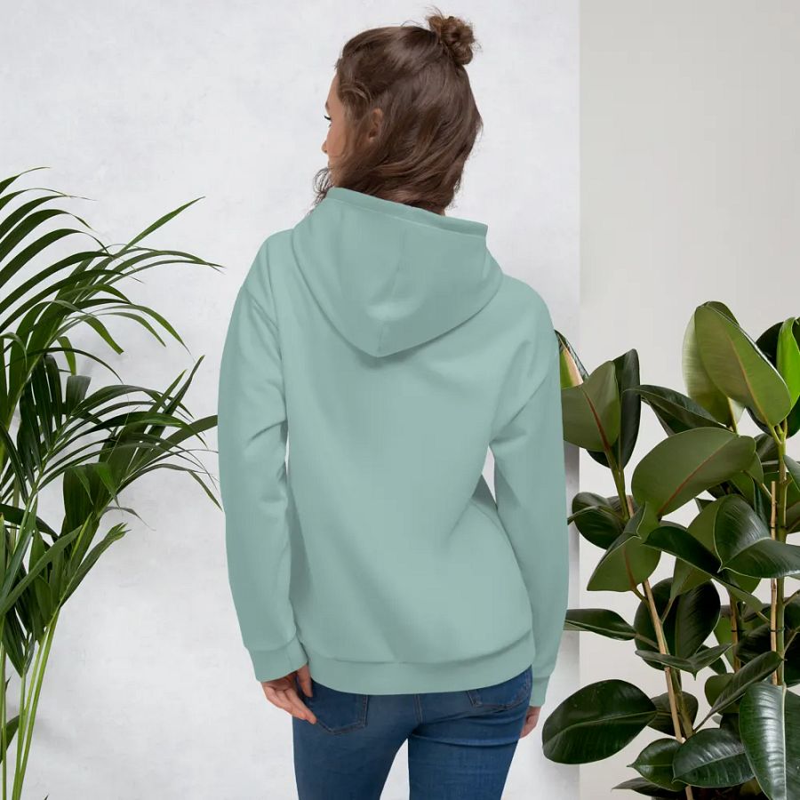 Plain Light Teal Green Soft Summer Unisex Recycled Polyester Heavyweight Premium Hoodie by Treasure Pie product image (12)
