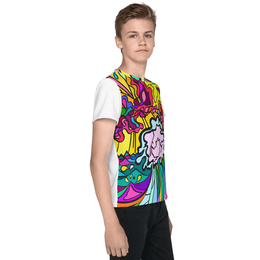 Vibrant Waves Youth T-Shirt - Wave at Sunset product image (4)