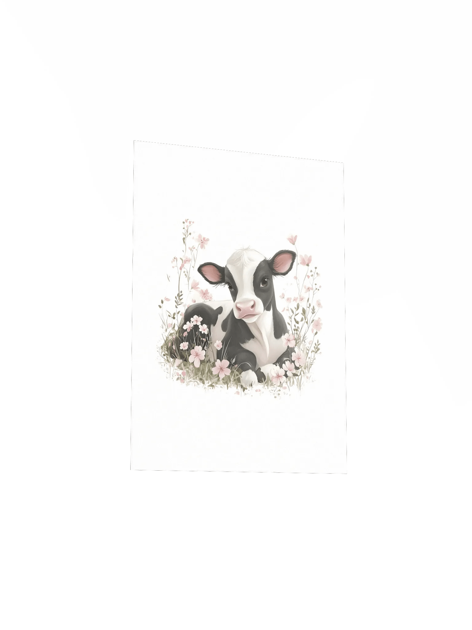 Holstein Cow in Pink Florals Farm Print product image (23)