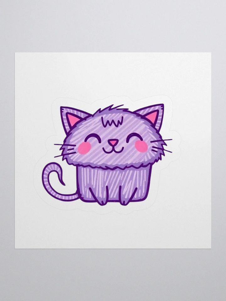 Whimsical Purple Cat Kiss Cut Stickers product image (3)