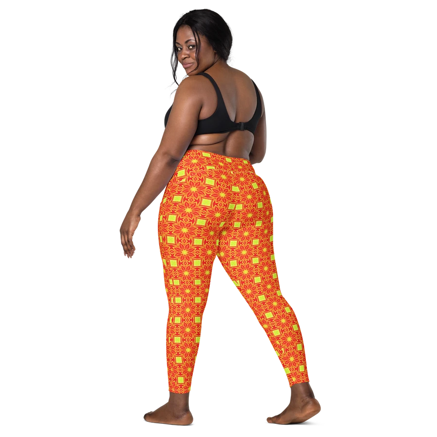 Abstract Repeating Orange Flower Leggings product image (2)