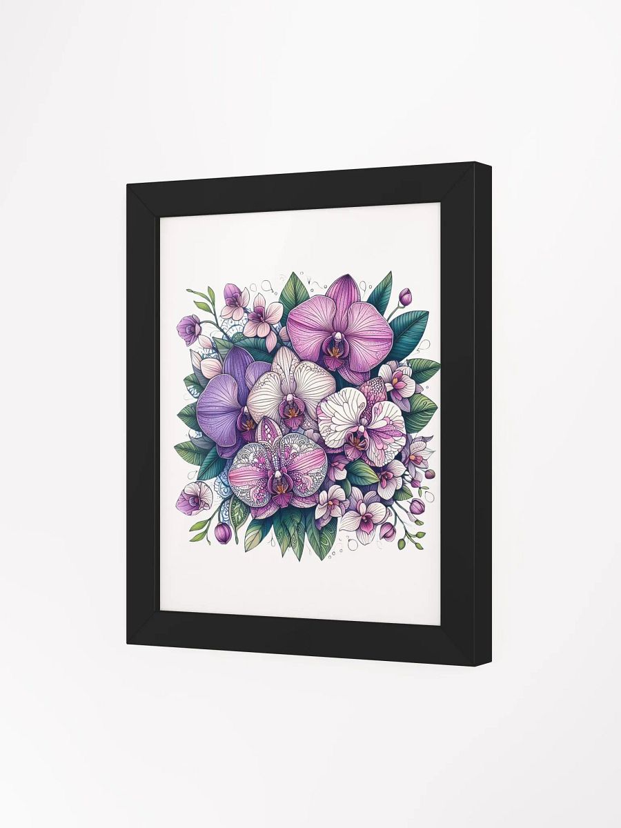 Framed High-Quality Matte Poster (in) | AI design work orchid flower product image (16)