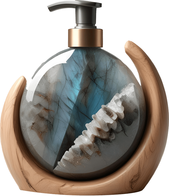 Celestial Grace – Wooden Crescent Crystal Dispenser PNG product image (1)