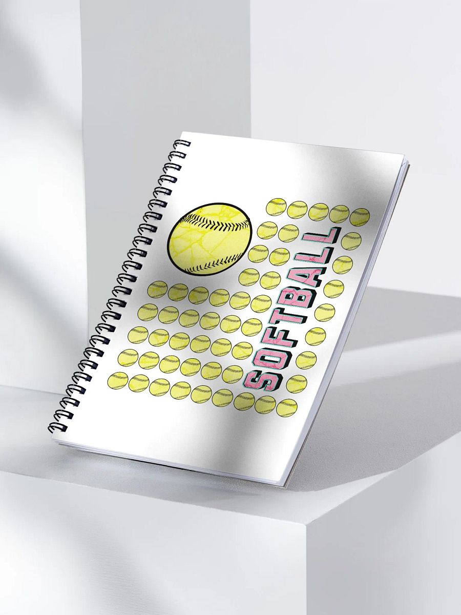 US Flag Softball Swirls Spiral Notebook product image (3)