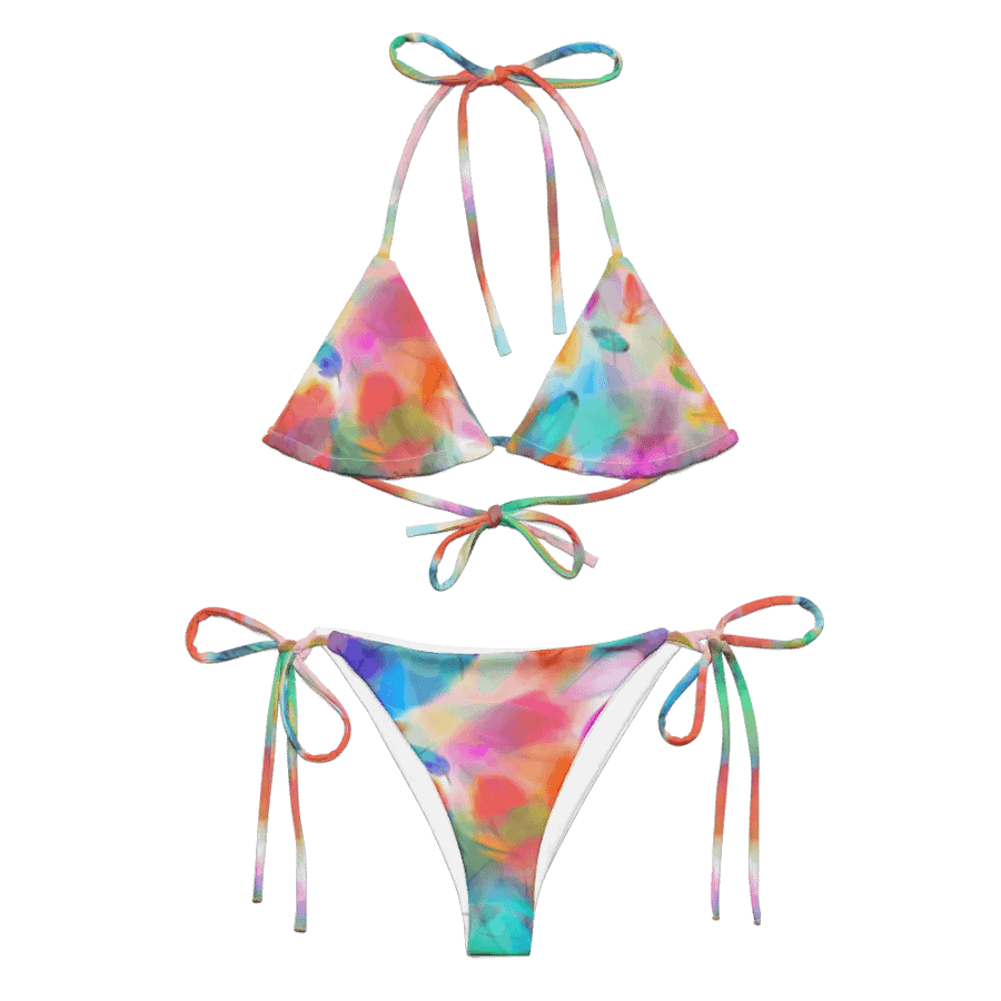 Colorful Feather Pattern Design String Bikini - v4 product image (6)