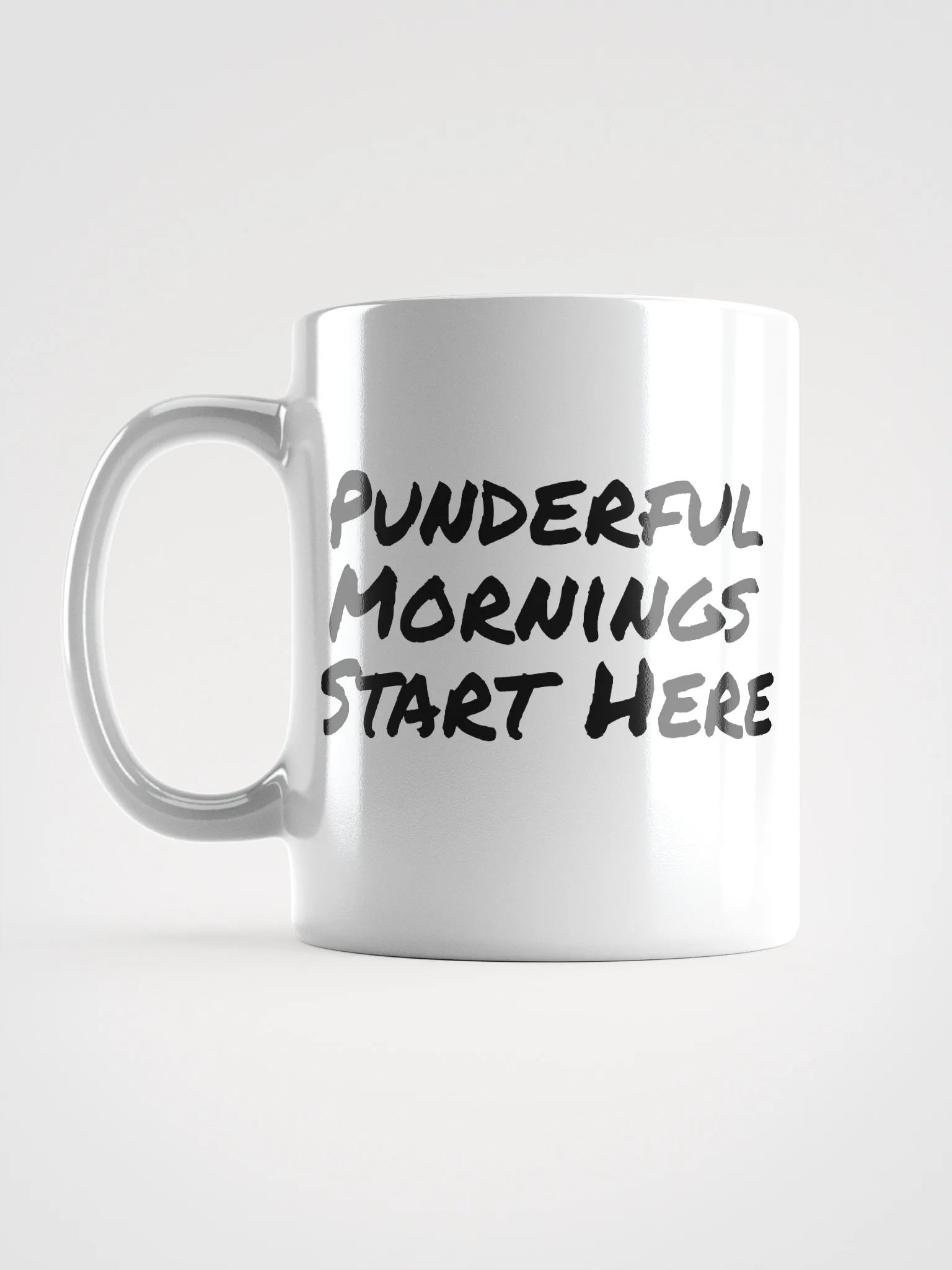 "Punderful Mornings" Spiky Silhouette White Mug product image (16)