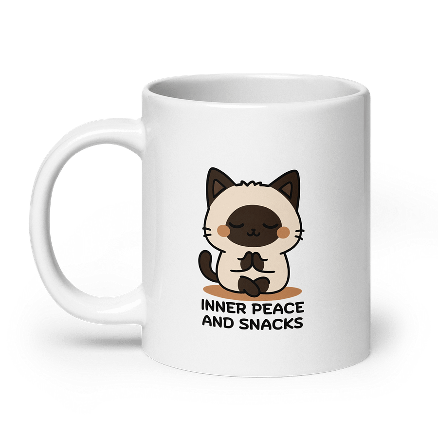 Kawaii Zen Cat – Meditating Buddha Kitty with Funny Quote “Inner Peace… and Snacks” product image (8)