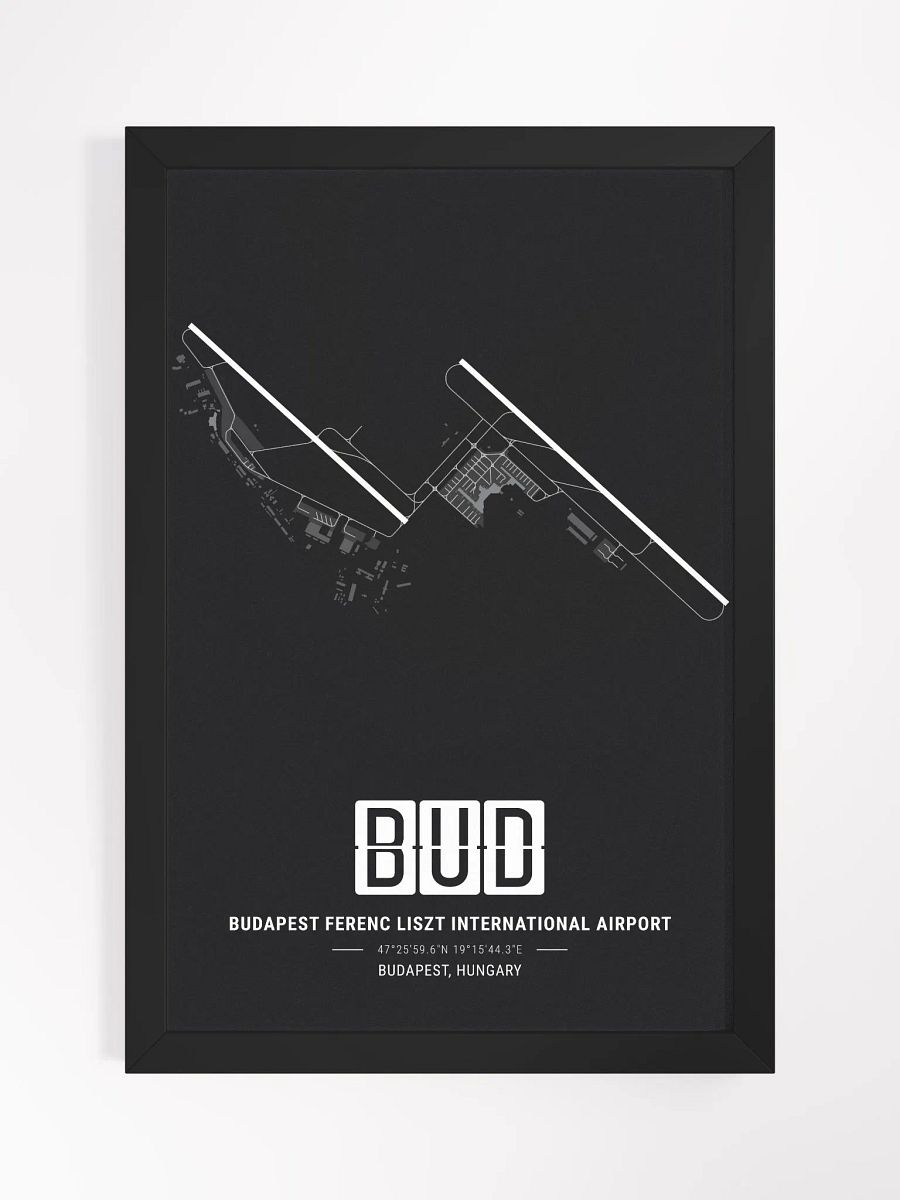Framed Airport BUD Premium Map On Matt Paper product image (1)