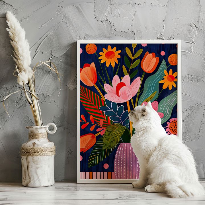Colorful Flower Bouquet Maximalist Floral Art Print product image (2)