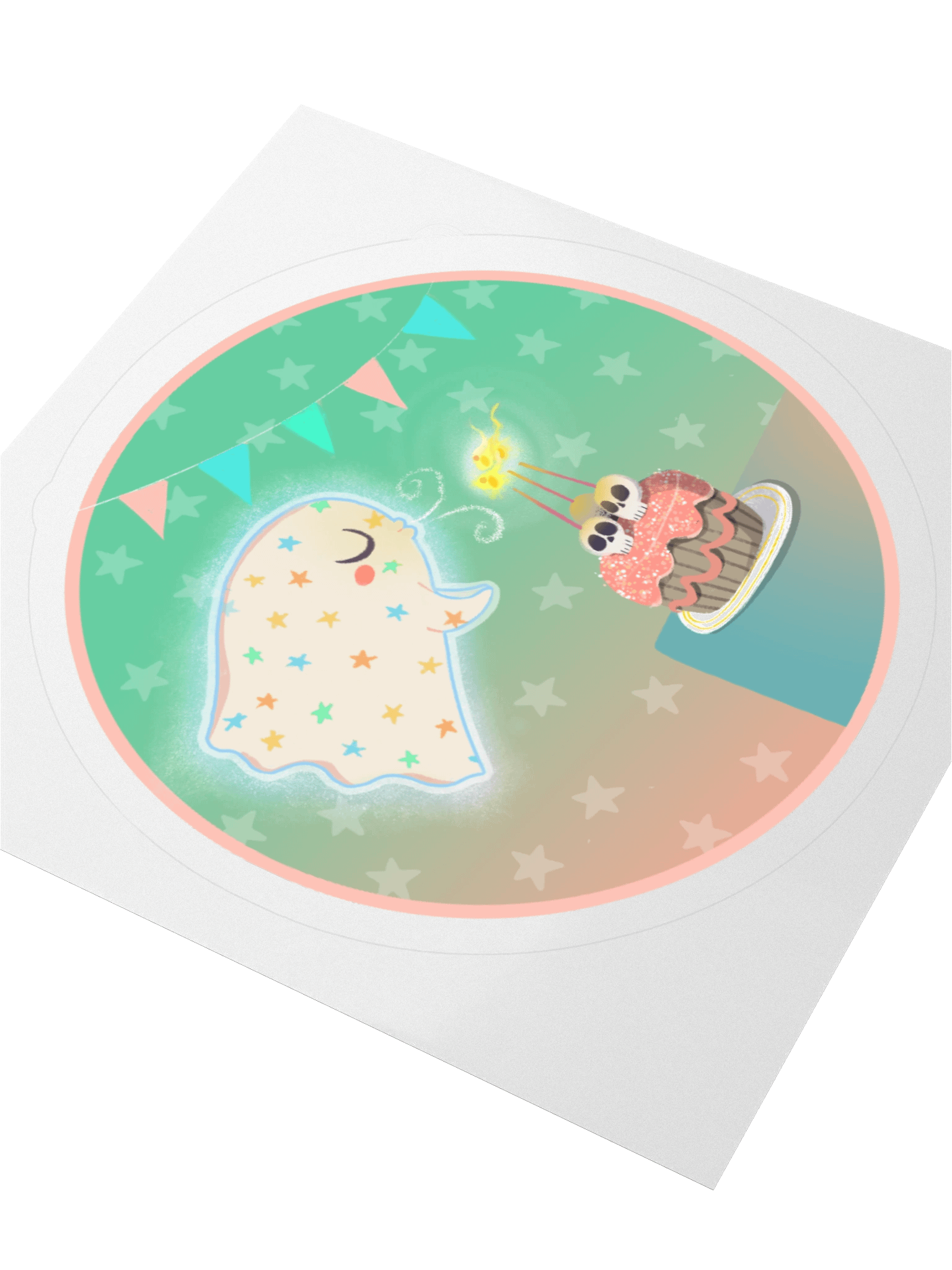 Pastel Little Ghost Birthday Party - Vinyl Sticker product image (3)