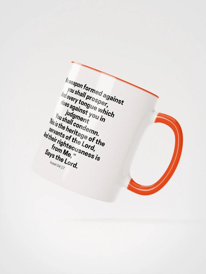 No Weapon Formed Against You Shall Prosper Isaiah 54:17 Two-Tone Mug 11/15oz product image (2)