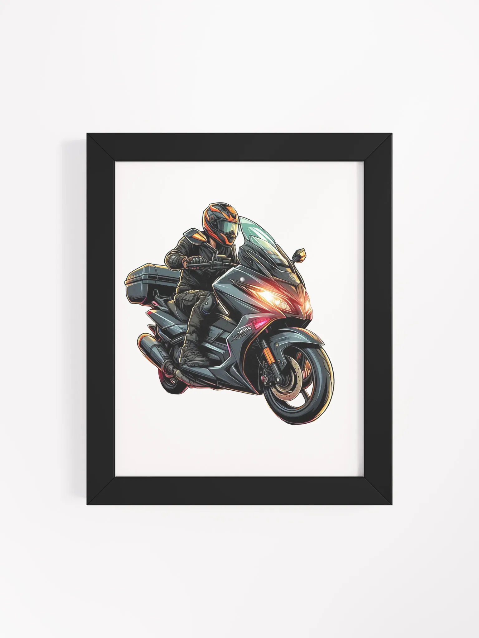 Ride into the Unknown | automatic motorbike biker on the way AI work product image (66)