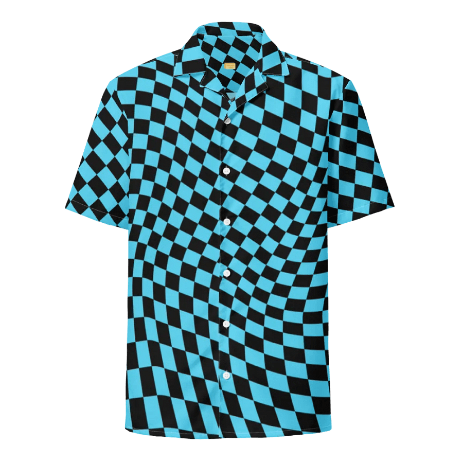 Vintage Retro Distorted Checkerboard Unisex Hawaiian Shirt product image (1)