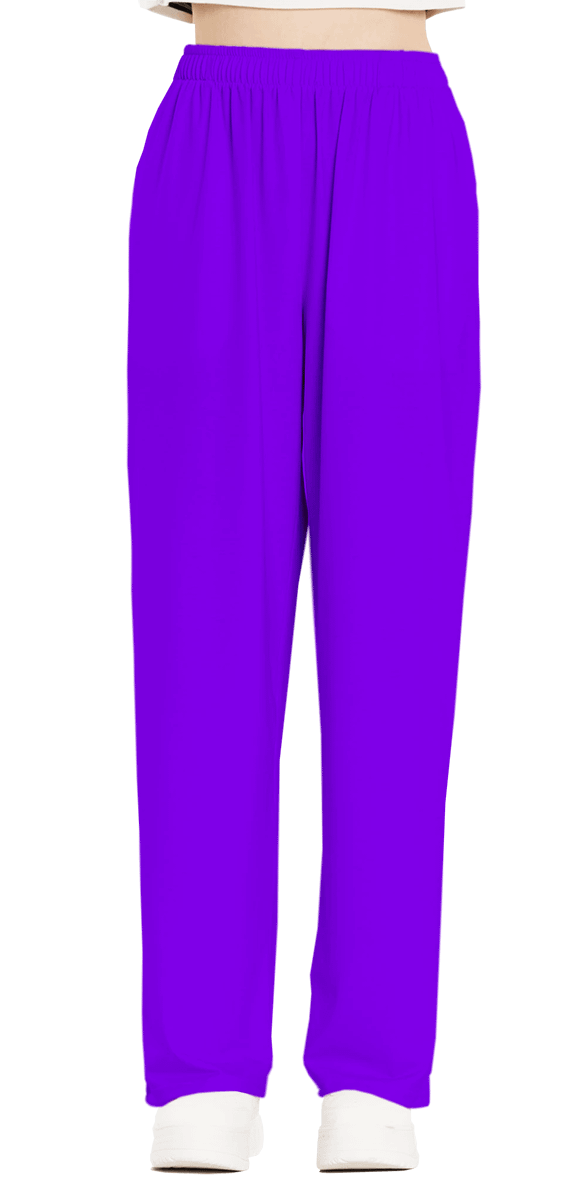 Plain Color Violet Wide-Leg Pants product image (2)