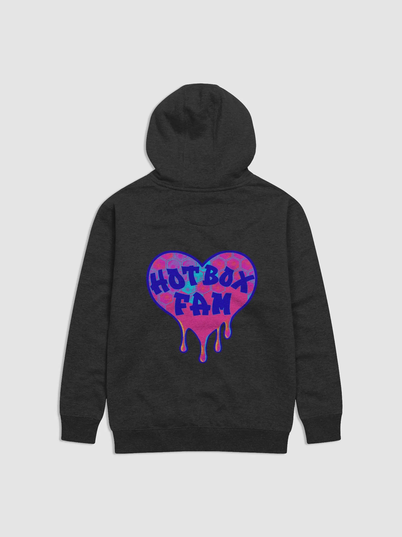 UNISEX HOT BOX FAM COLOR POP HONEY COMB LOGO ON BACK OF HOODIE product image (2)