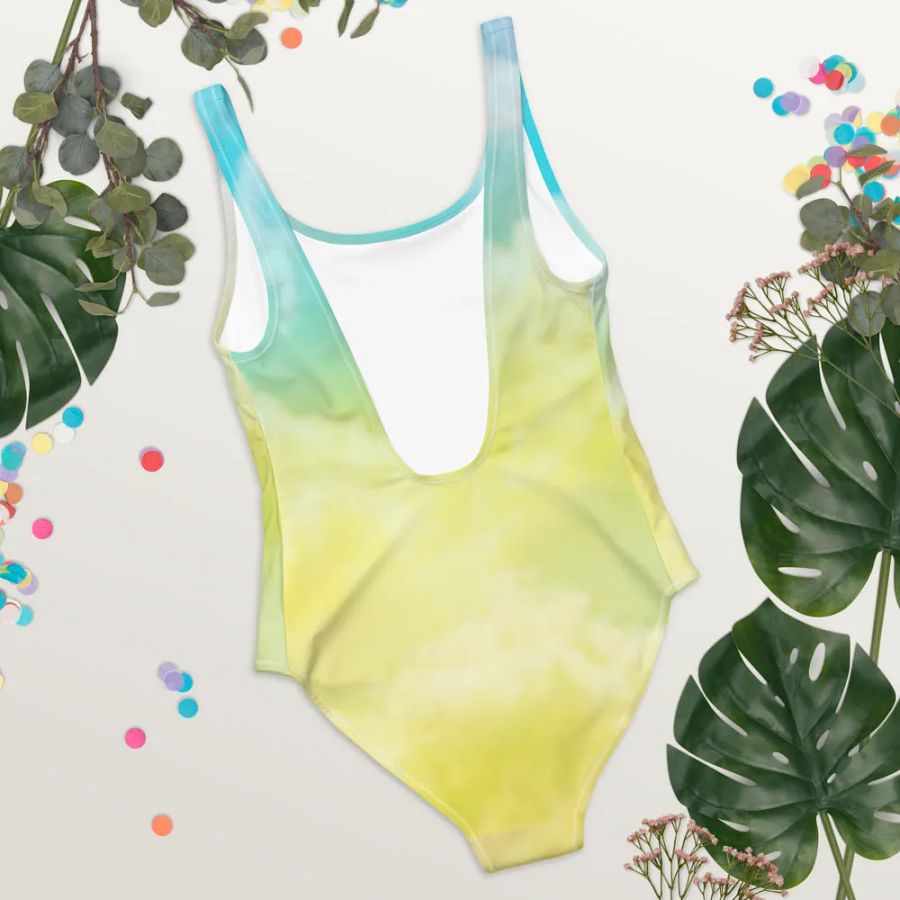Blur Cloud Rainbow Design one piece Swimsuit - V8 product image (1)