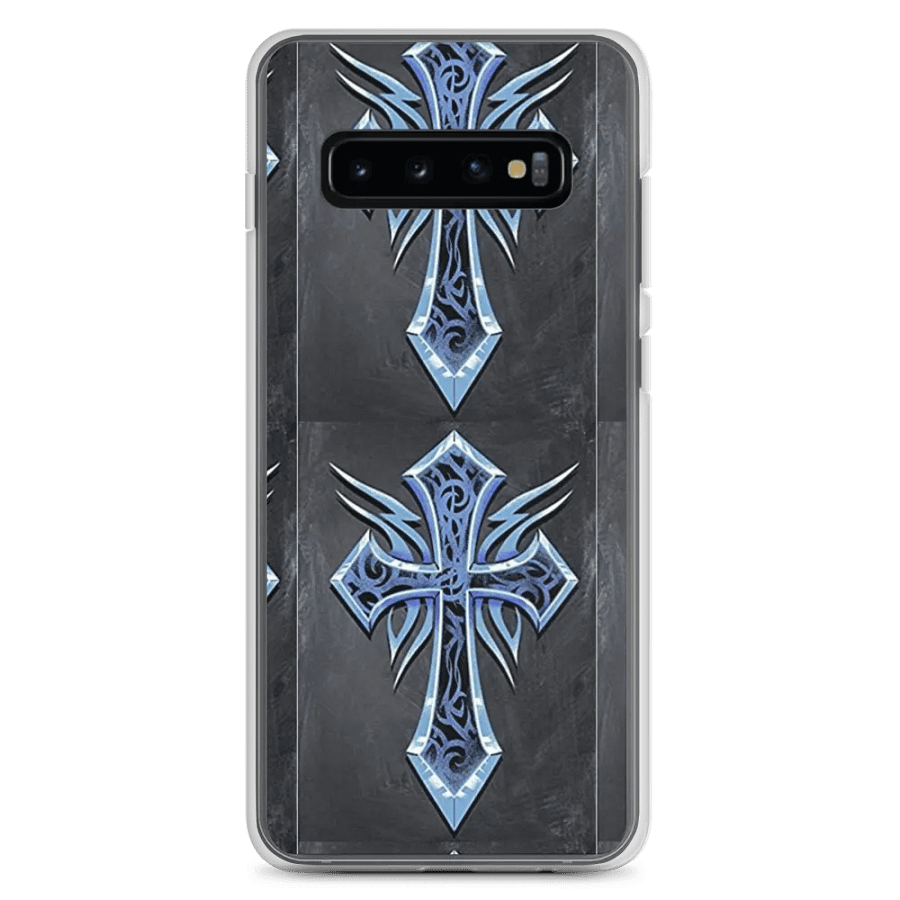 Swirling Blue Crosses Clear Samsung® Case product image (2)