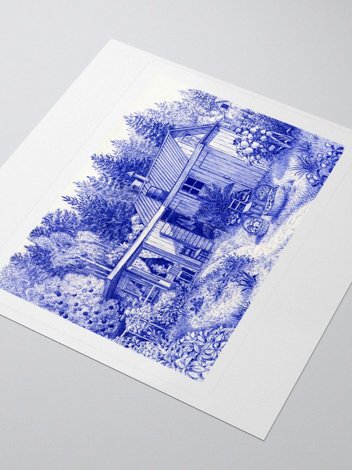 Cottage cabin illustration sticker product image (1)