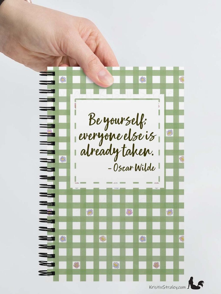 Be Yourself Inspirational Quote on Green Gingham product image (6)