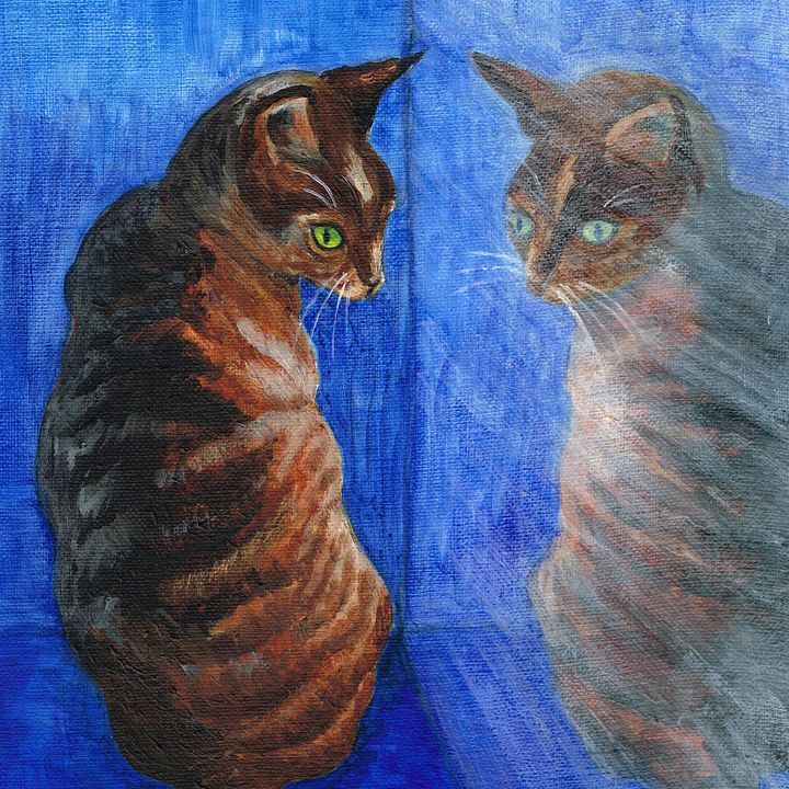 Mirror cat throw pillow product image (2)