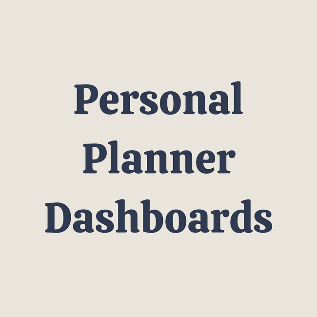 Personal Planner Dashboards