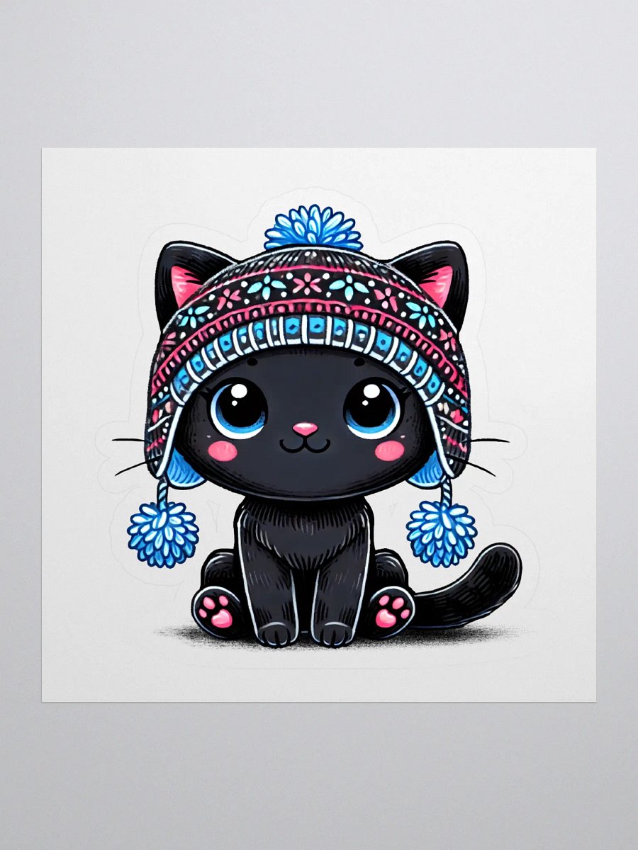 Knit Hat Cat Sticker Set product image (1)