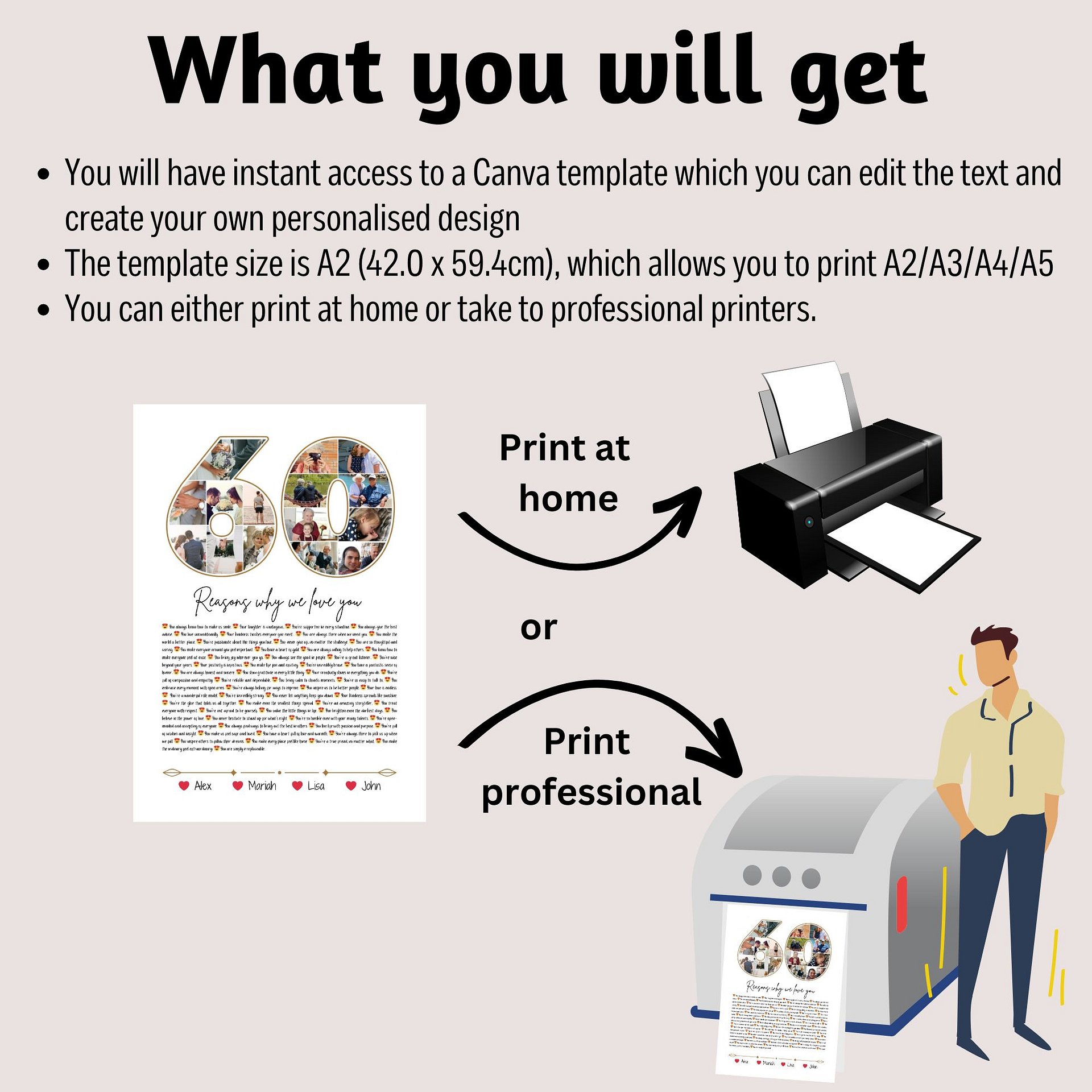 60 Reasons Why We Love You Canva Template product image (3)