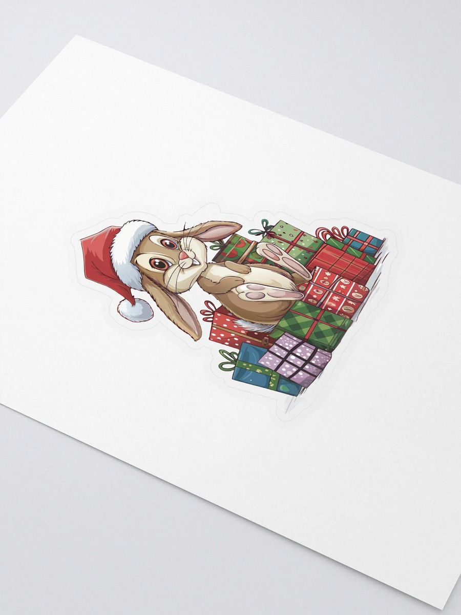 Santa Bunny Kiss Cut Sticker Sheet with Background product image (2)