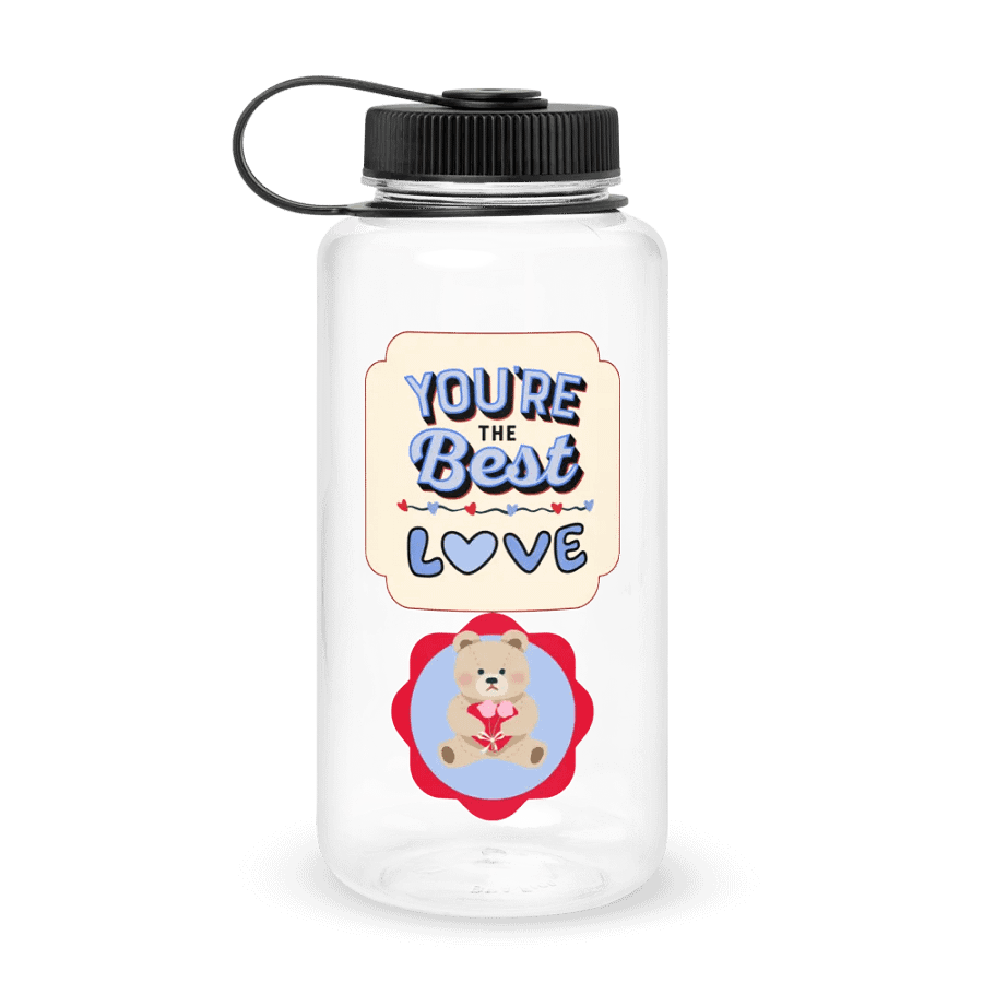 Teddy Love Wide Mouth Plastic Water Bottle (Best gift for Males) product image (1)