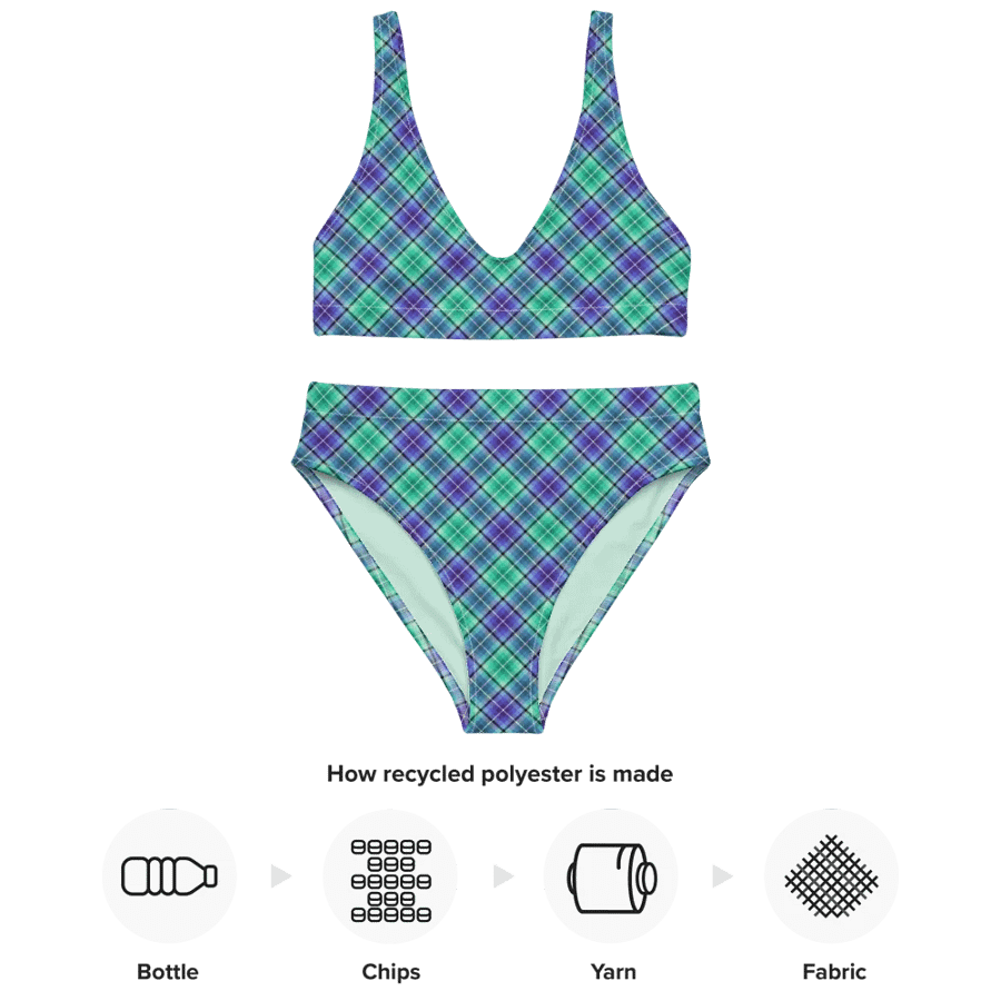 Bright Green and Purple Plaid Bikini product image (10)