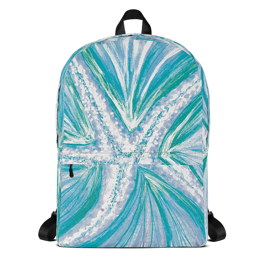 Make Waves with Style | Bright Cyan Starfish Backpack by Monique Faella Designs™🎒 | by Monique Faella Designs™ product image (4)