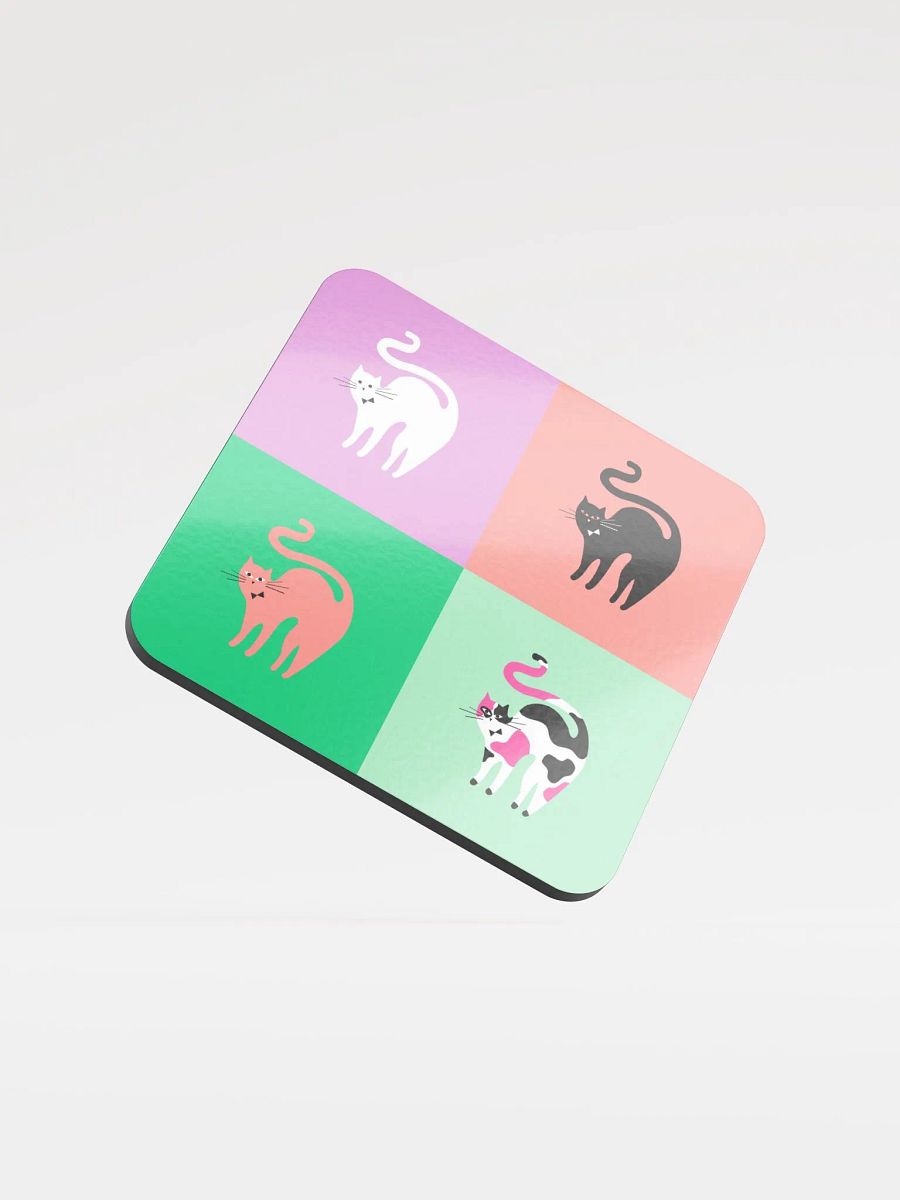 4 Cat coat of Arms 4V | Colorful Cat Collage coaster product image (3)