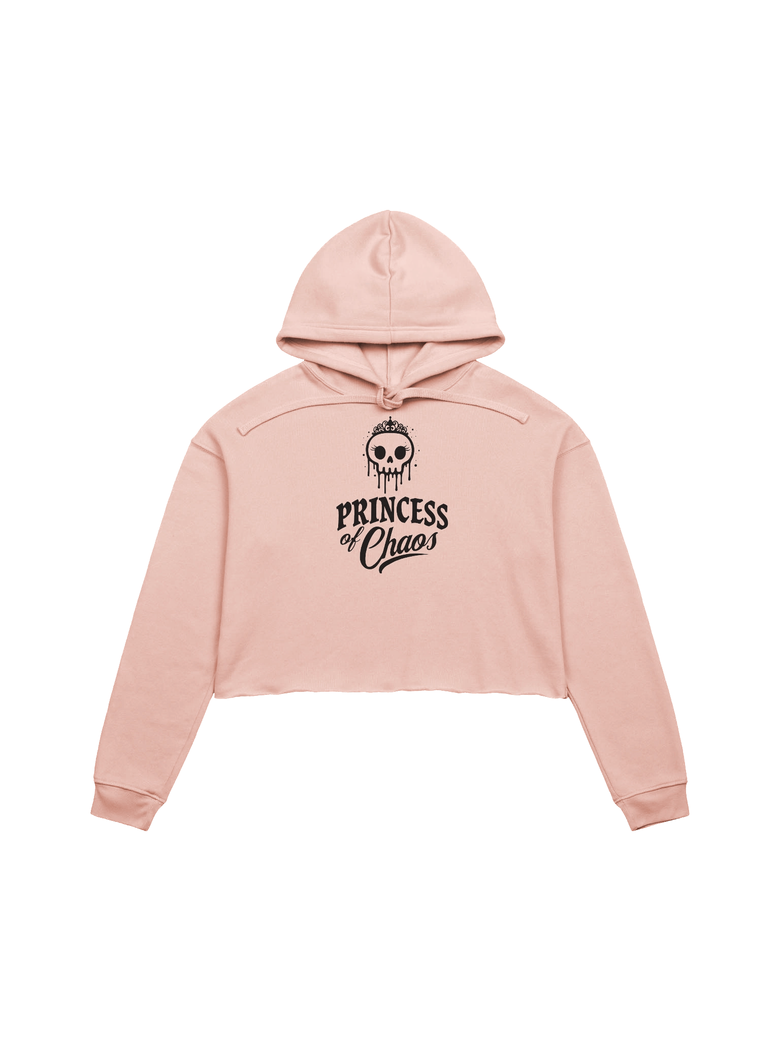 Princess of Chaos Skull Cropped Hoodie - Black Text product image (1)