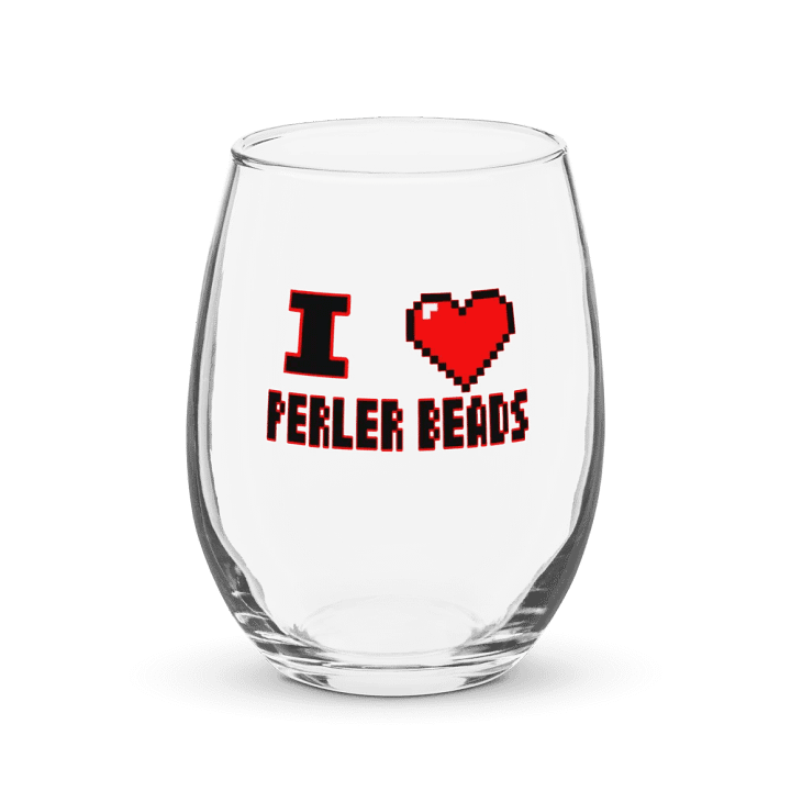 I Heart Perler Bead 2 Wine Glass product image (1)