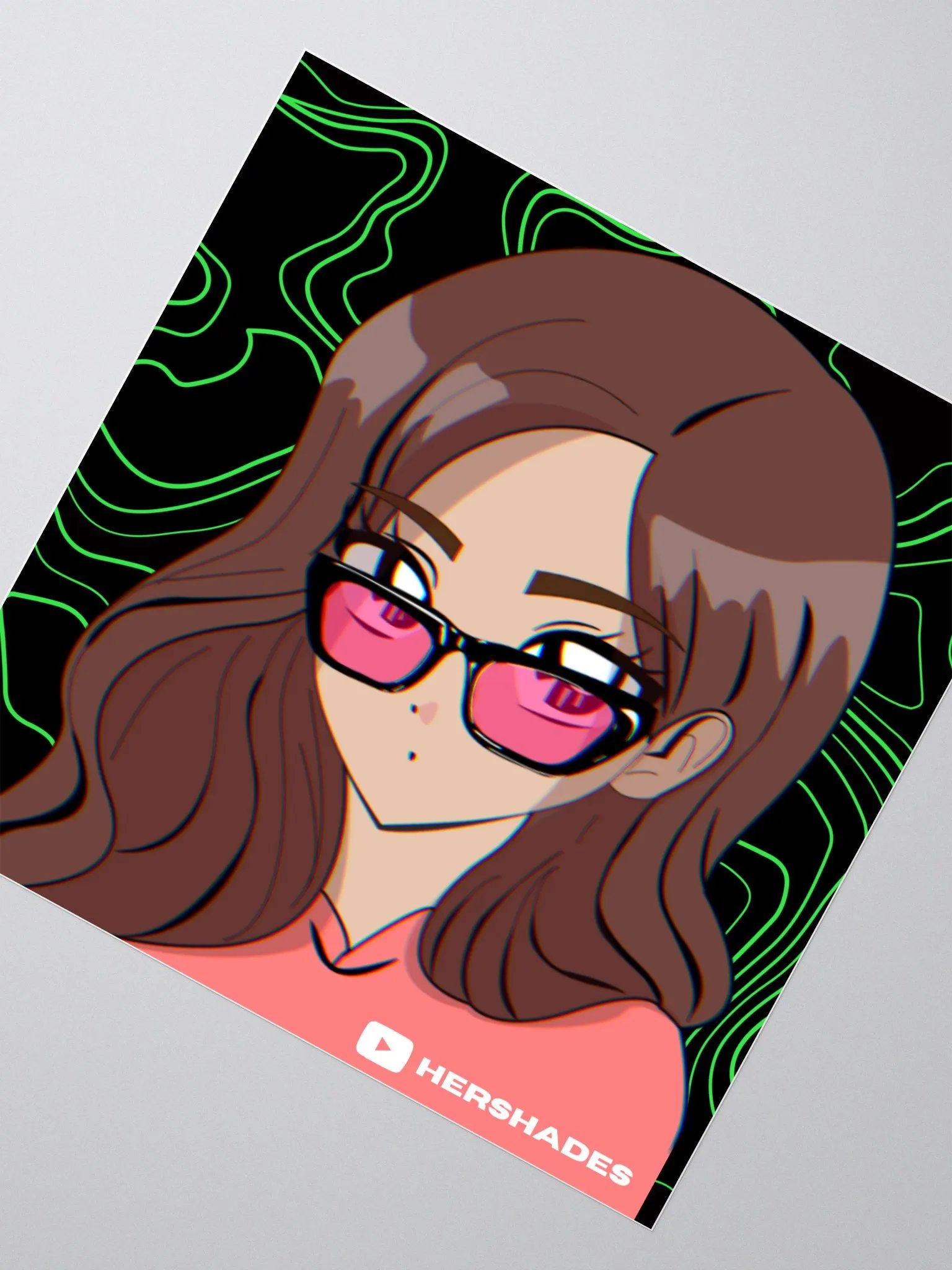 Anime Shades Sticker (Lime) product image (1)