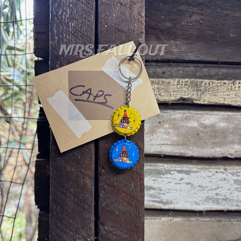 Bottle Cap Keychain (2 Caps)