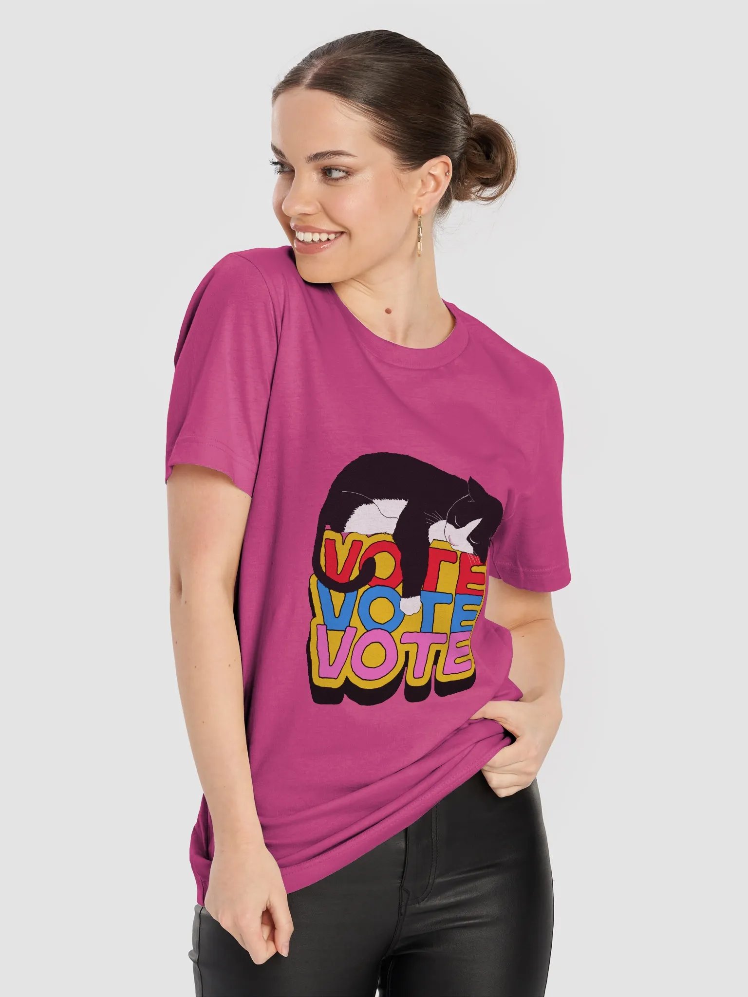 Slumbering Cat Vote Super Soft T-shirt product image (5)