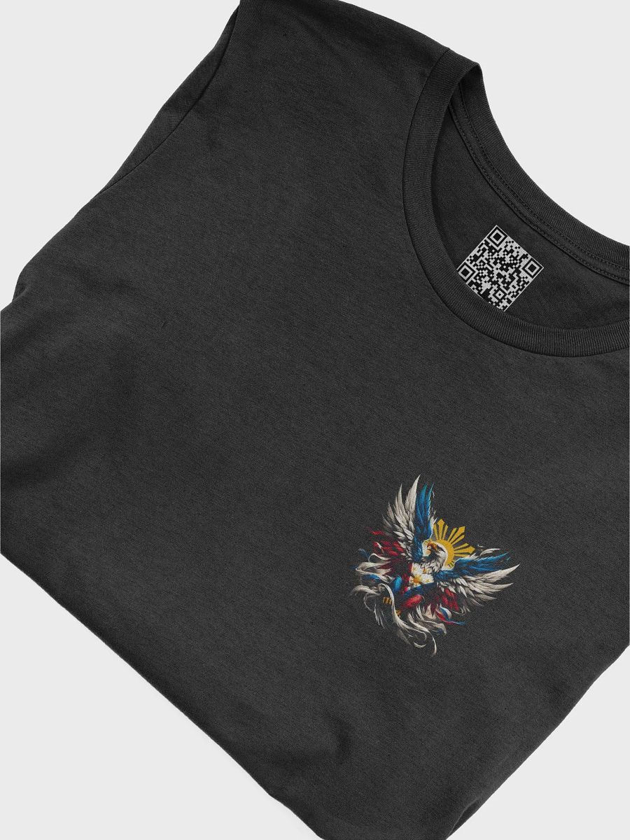 Philippine Pride BLACK Tee: National Bird Eagle Emblem, Map & Sun Flag Sleeve Patch product image (5)