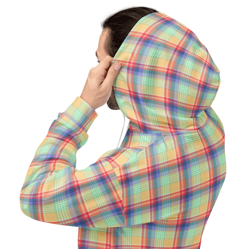 Bright Pastel Plaid Hoodie product image (8)