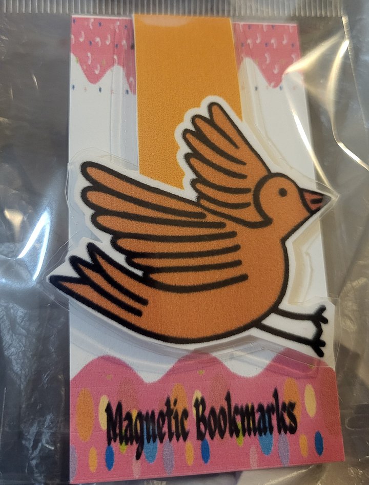 Cute Cartoon Cardinal Magnetic Laminated Bookmark for Bird Lovers product image (1)