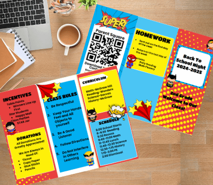 Super Hero Back to School Brochure product image (1)