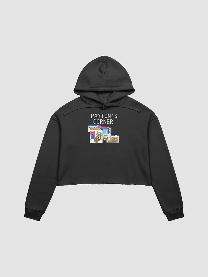 Payton's Virtual Corner Cropped Hoodie- White Text product image (2)