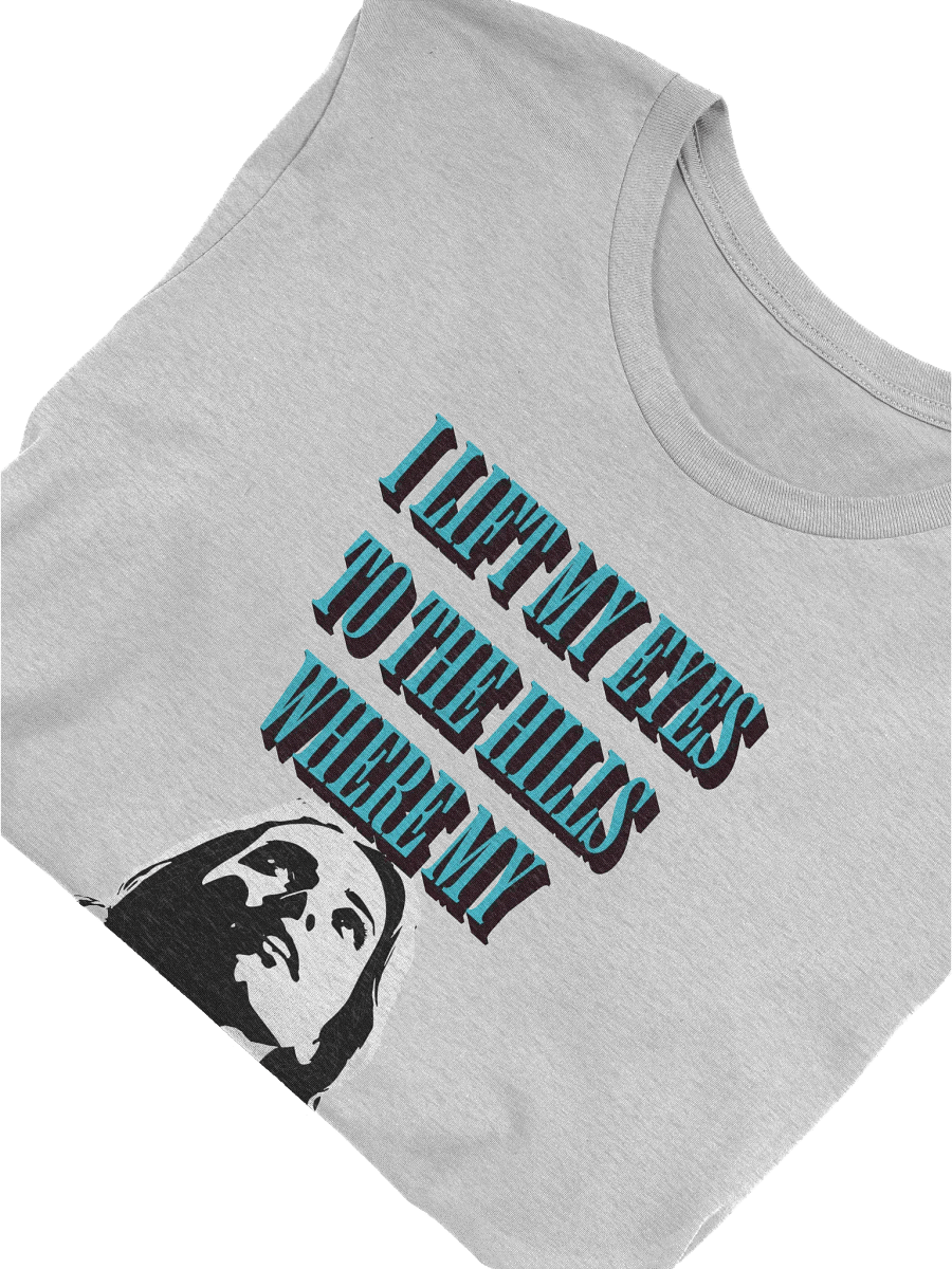 Psalms 121:1 (blue text) bella-canvas tshirt product image (2)