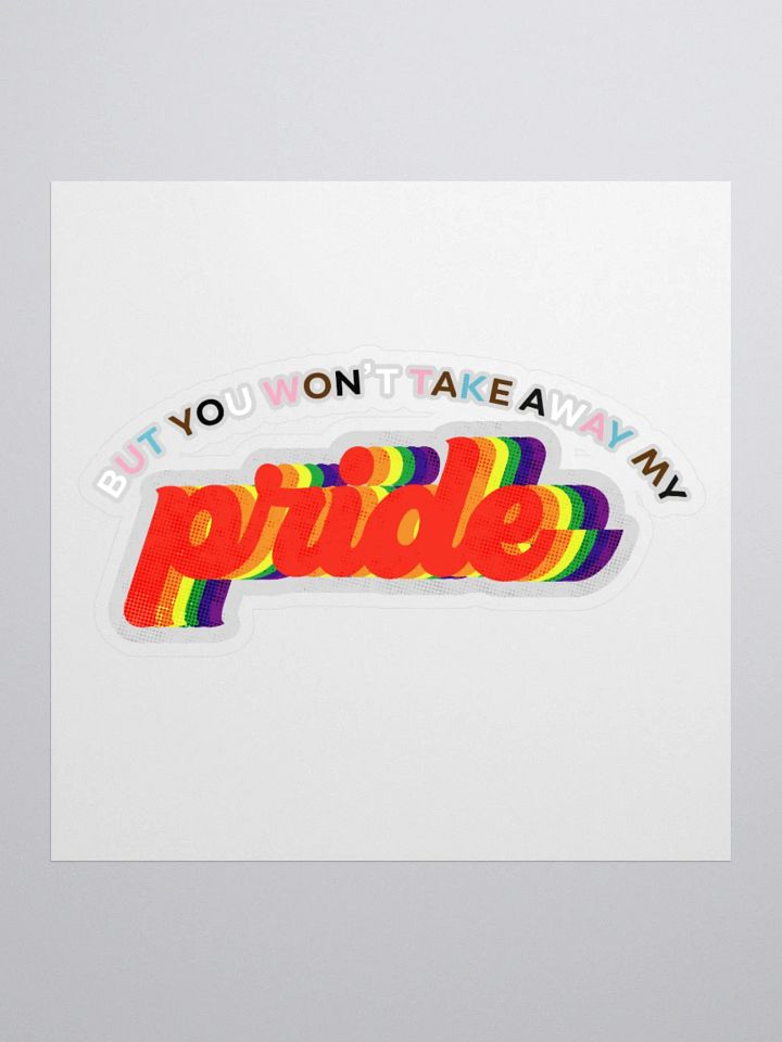 you won’t take away my pride - die cut sticker product image (1)