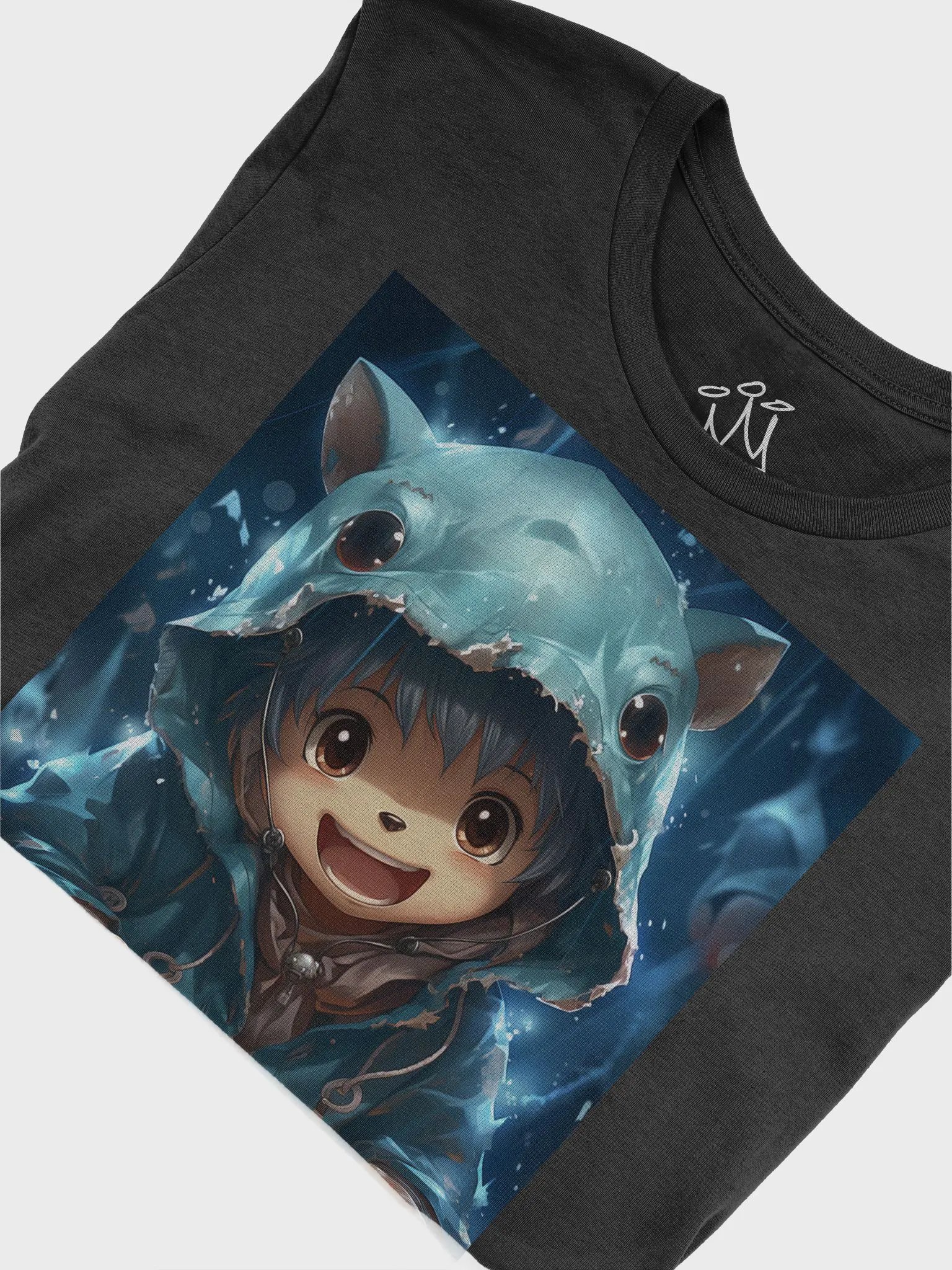 Adorable Anime Girl T-Shirt: Lora in Lucky Star Shark Hoodie with a Cute Kawaii Smile product image (5)