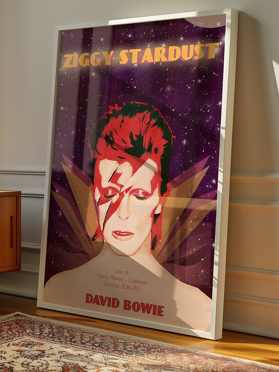 Ziggy Stardust Tribute Poster – 1972 Live Concert Art Print (Vintage Music, Space-Age Aesthetic) product image (3)