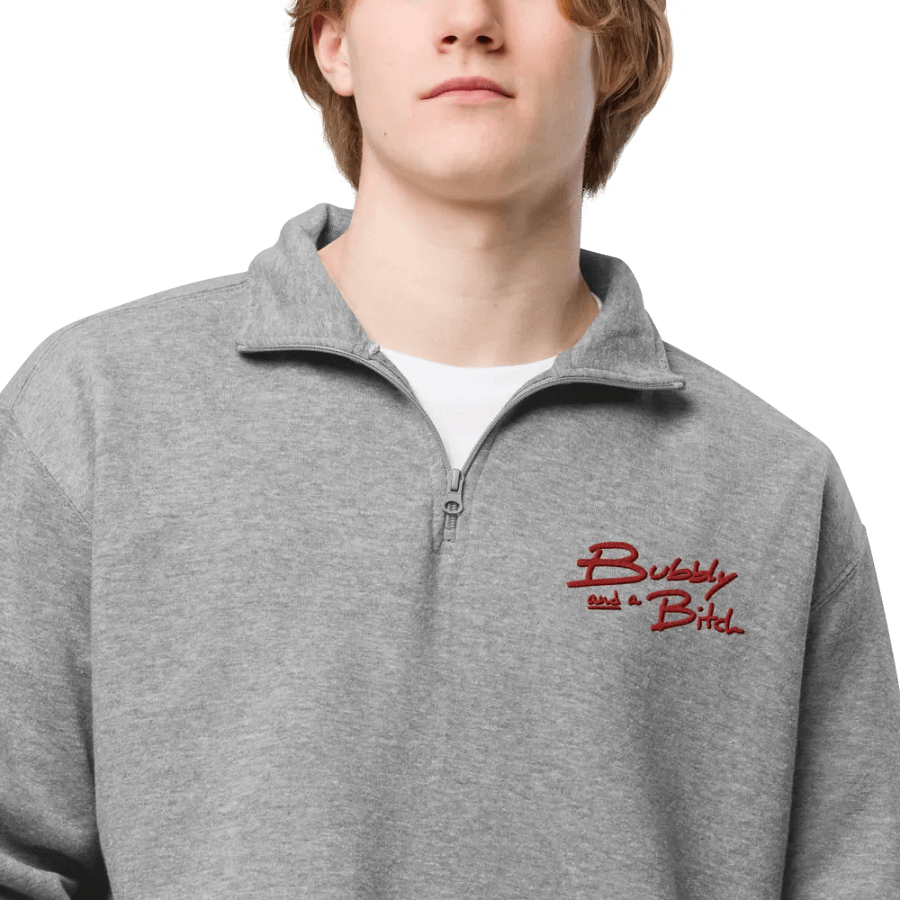 Bubbly and a B*tch (cherry shadow design) embroidered quarter zip product image (10)