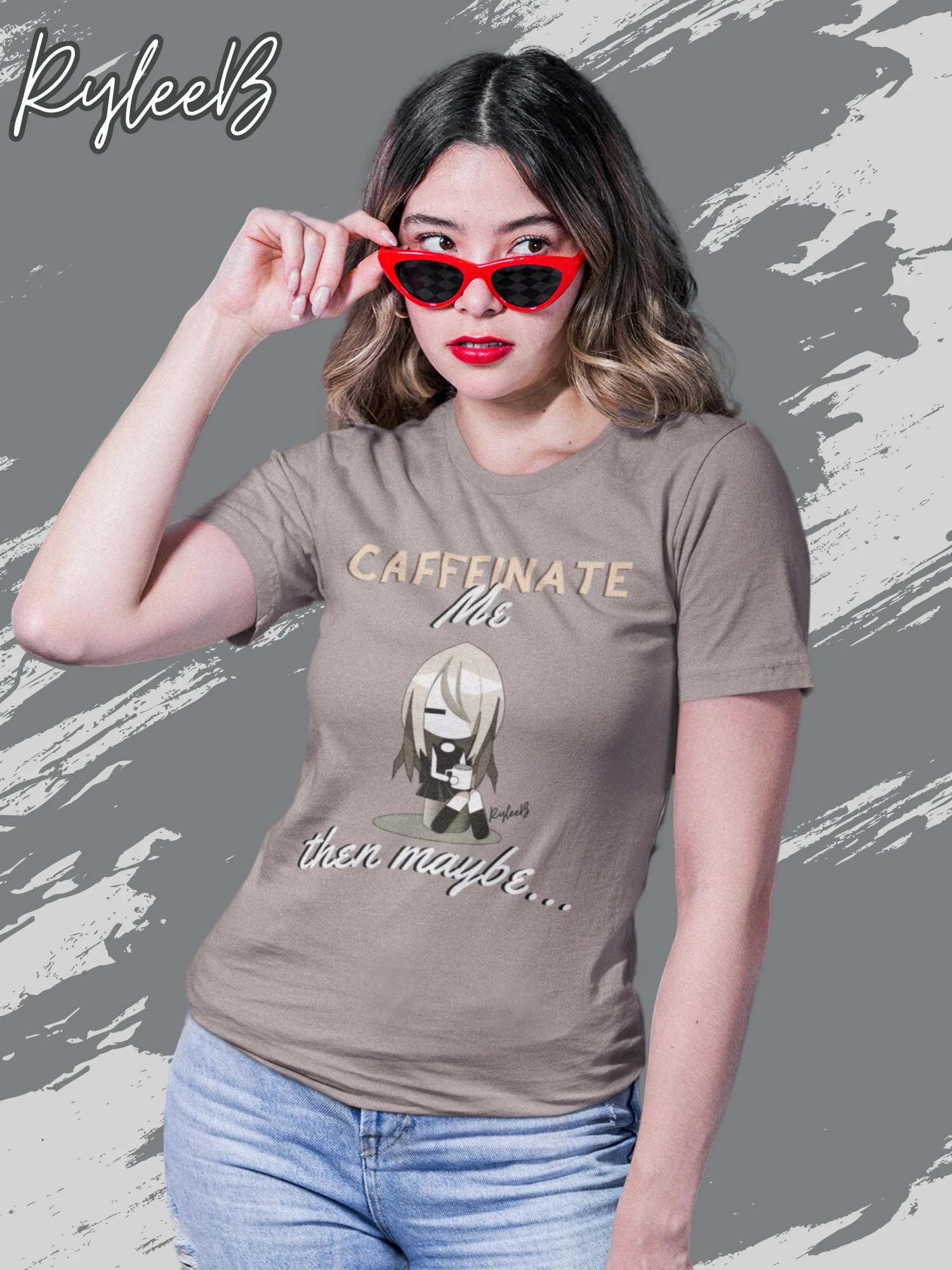 Coffee humor t-shirt - CAFFEINATE Me by RyleeB product image (2)