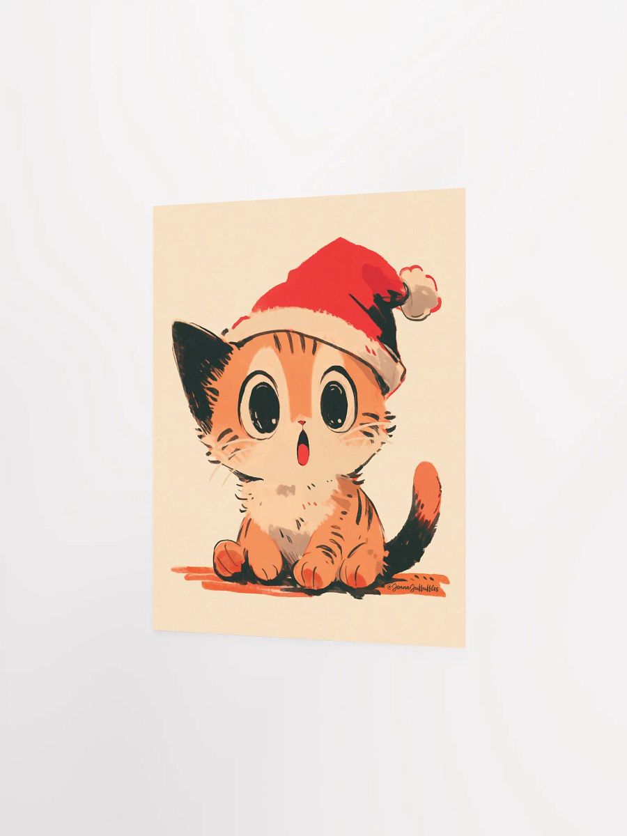Vintage Santa Hat Cat | Matte Paper Print product image (3)