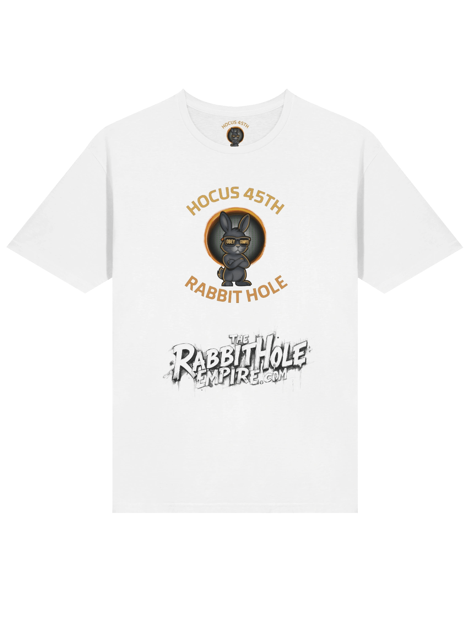 Hocus 45th Rabbit Hole (white t-shirt) product image (3)